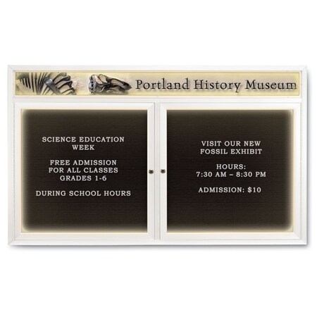 United Visual Products Indoor Enclosed Combo Board, 42"x32", Gold Frame/Black & Buff UVCB4232G-BLACK-BUFF